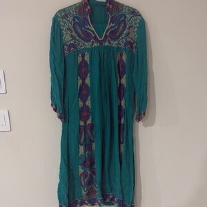 Elegant Teal and Purple Dress